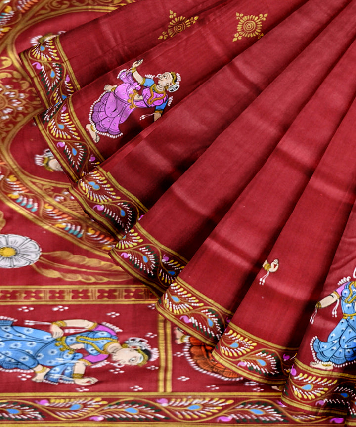 Red red silk handloom sambalpuri saree