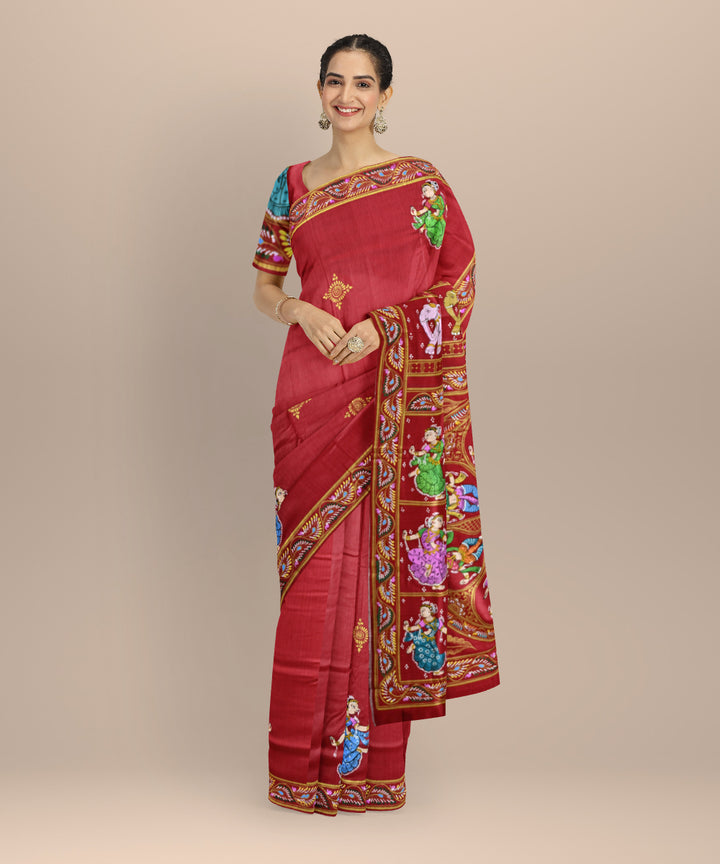 Red red silk handloom sambalpuri saree