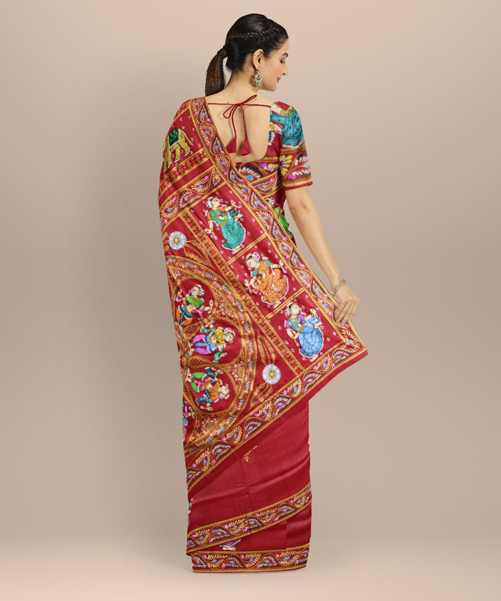 Red red silk handloom sambalpuri saree