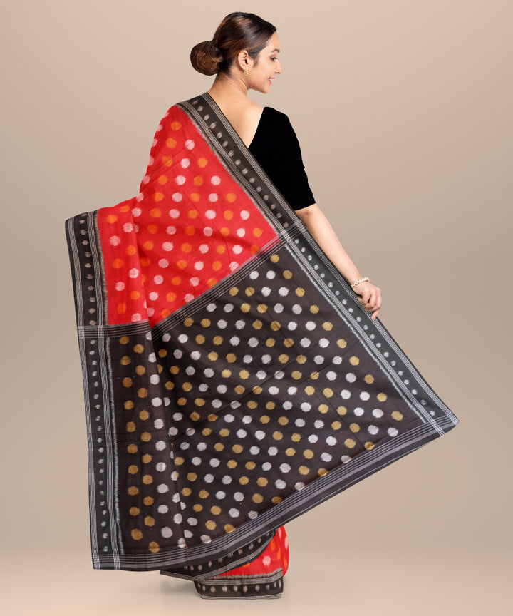 Red black handloom cotton nuapatna saree