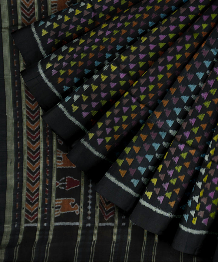 Black silk handwoven khandua saree