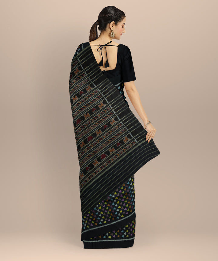 Black silk handwoven khandua saree