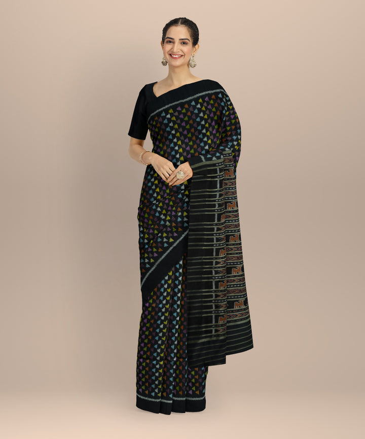 Black silk handwoven khandua saree