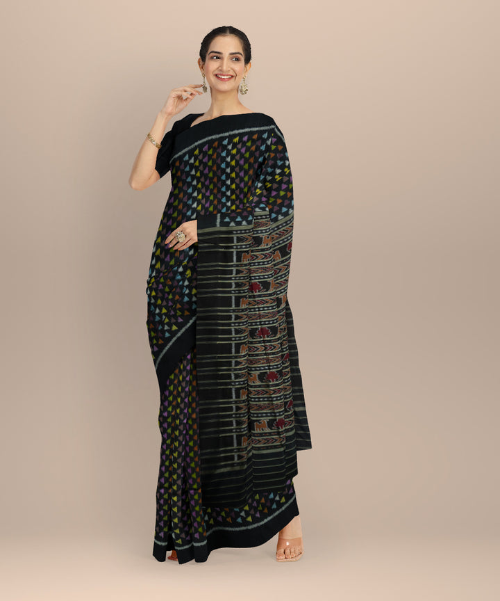 Black silk handwoven khandua saree