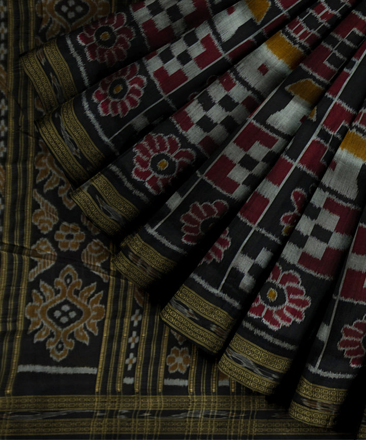 Black silk khandua handloom saree