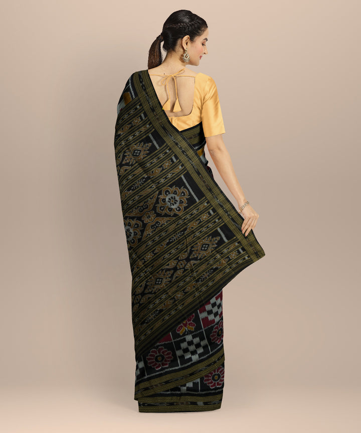 Black silk khandua handloom saree