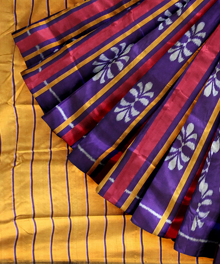 Purple silk handwoven khandua saree