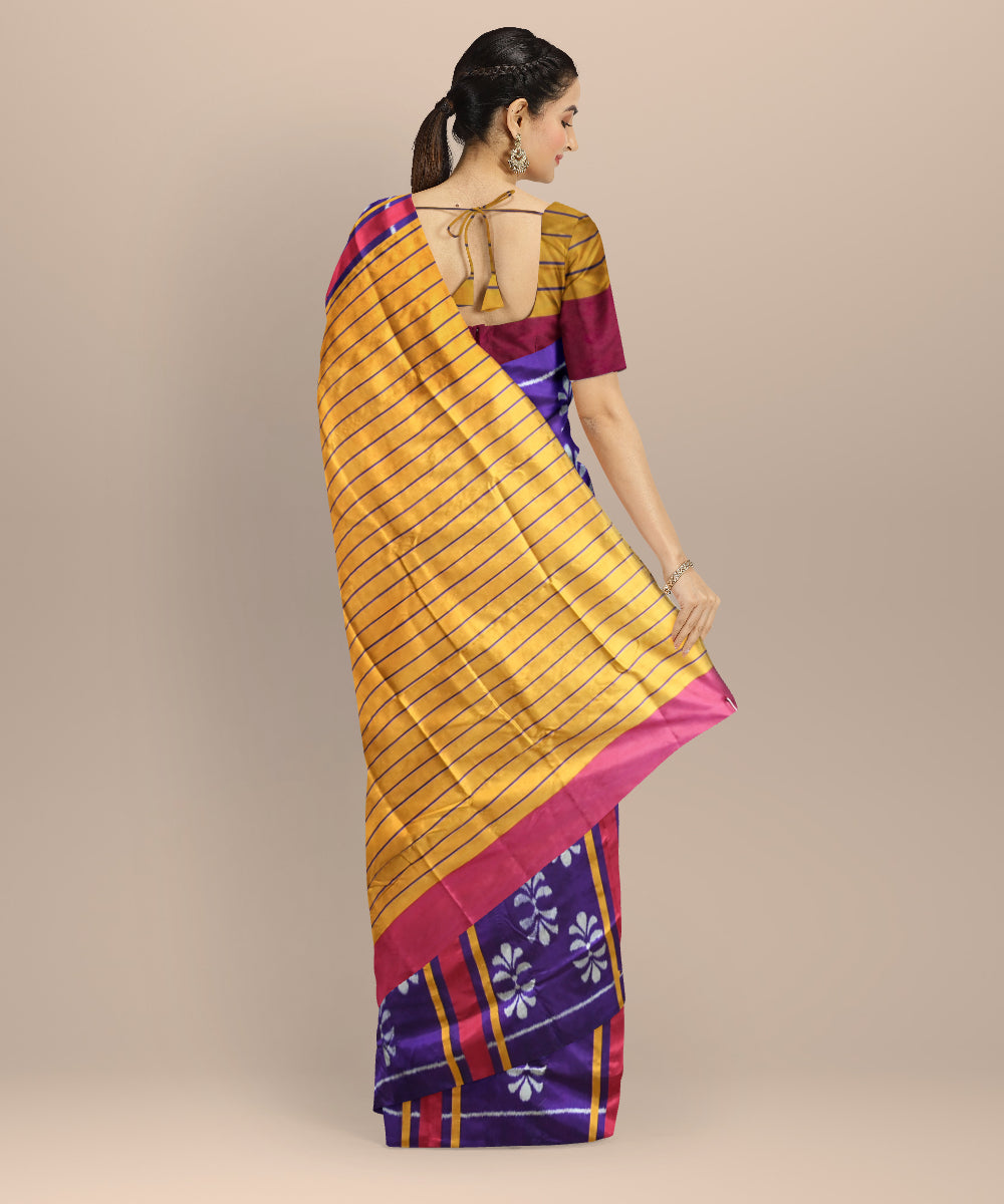 Purple silk handwoven khandua saree