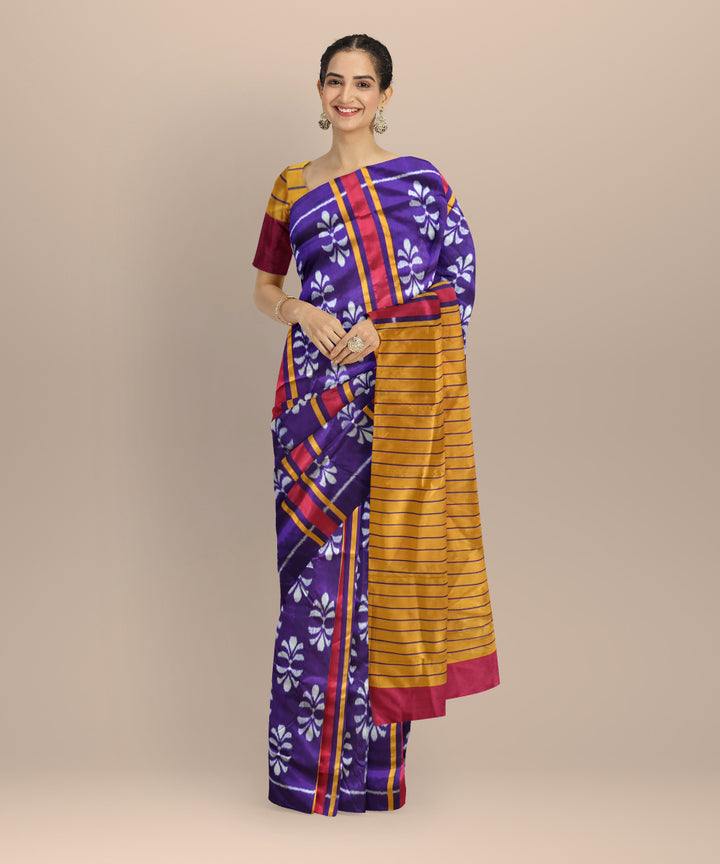 Purple silk handwoven khandua saree