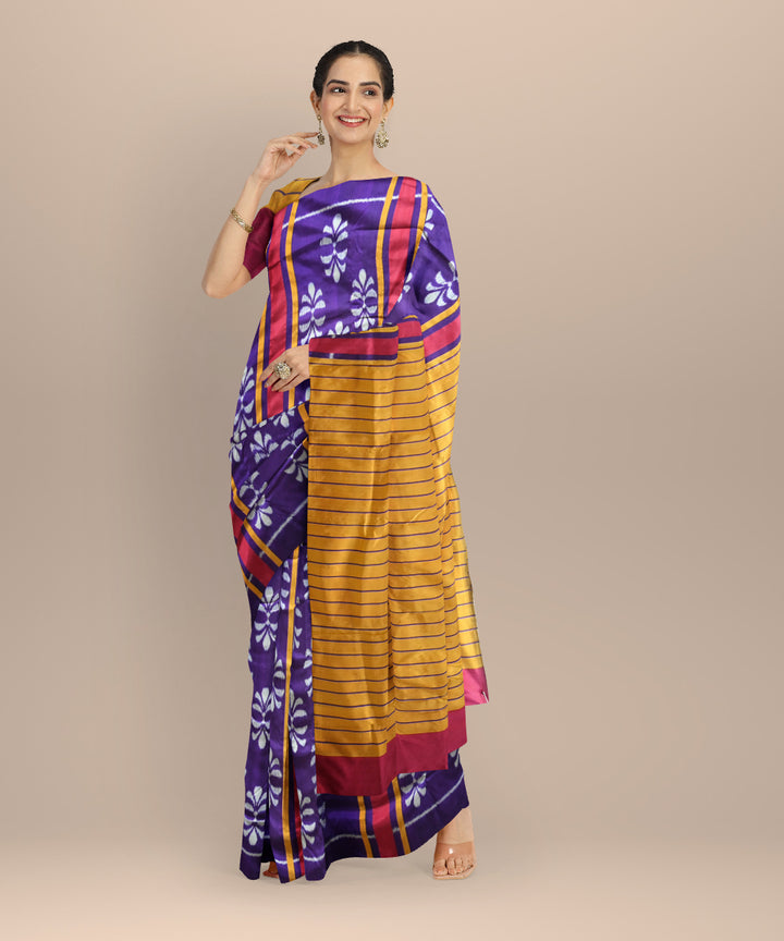 Purple silk handwoven khandua saree