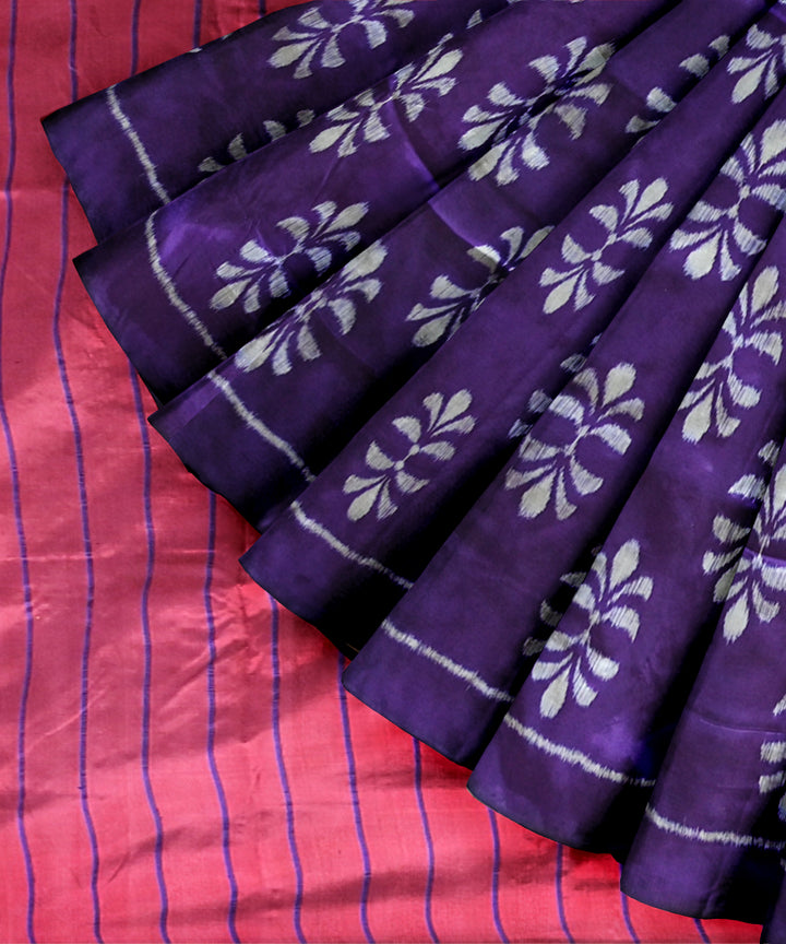 Purple handloom silk khandua saree