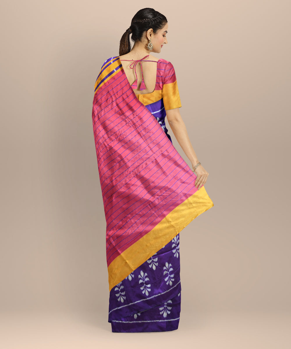 Purple handloom silk khandua saree