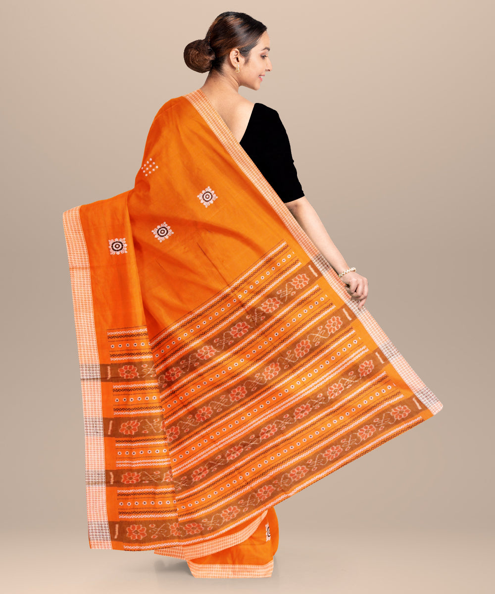 Orange cotton handloom bomkai saree