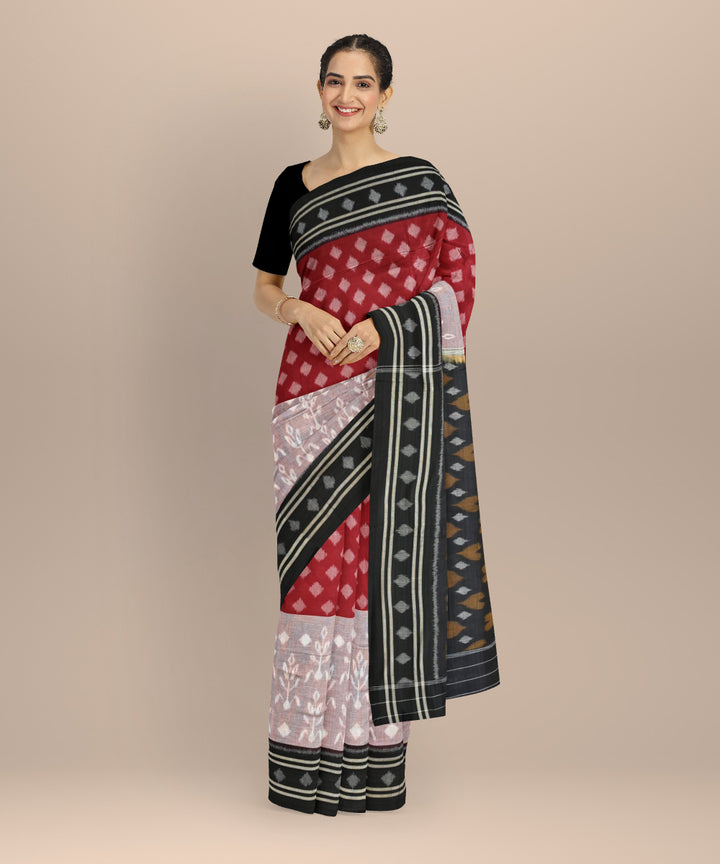 Multicolor black cotton nuapatna handloom saree