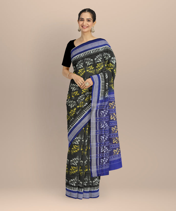 Black ink blue cotton handloom nuapatna saree