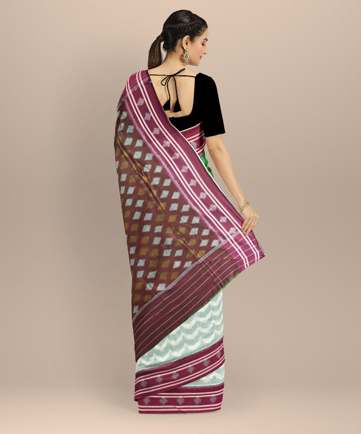 Multicolor claret cotton handloom nuapatna saree