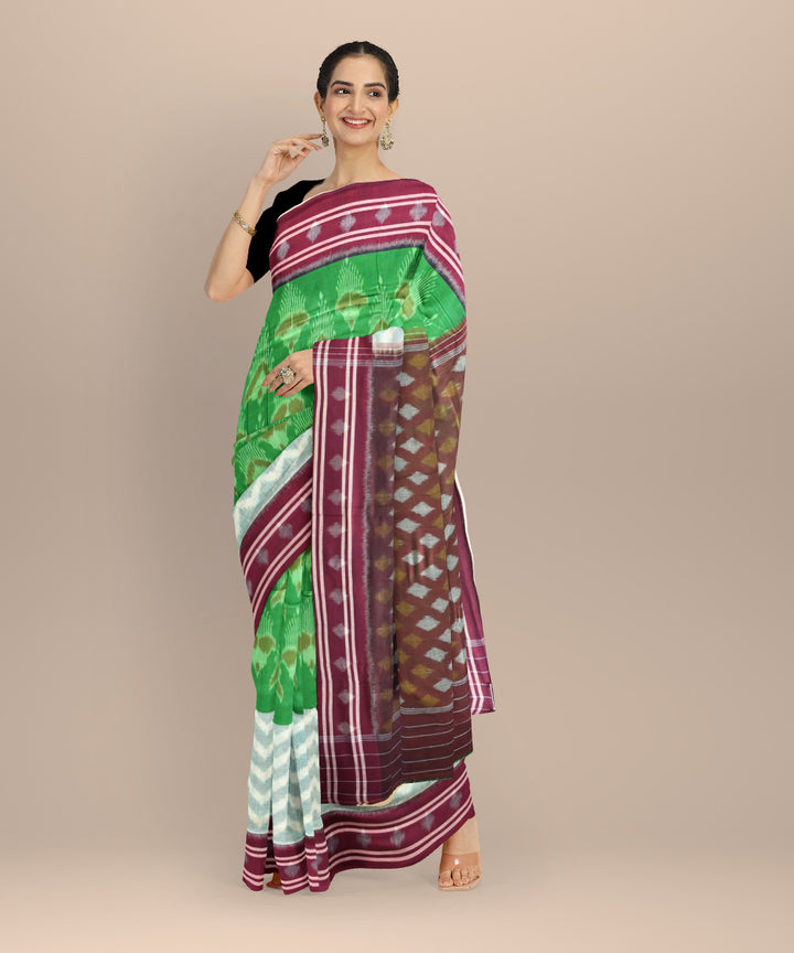 Multicolor claret cotton handloom nuapatna saree