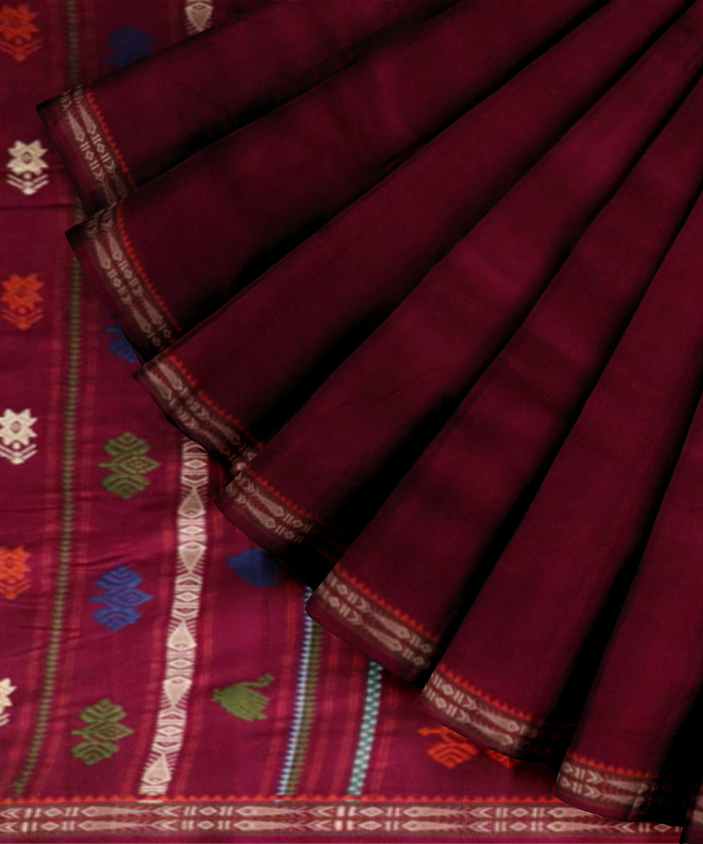 Purple purple cotton handloom sonepur saree