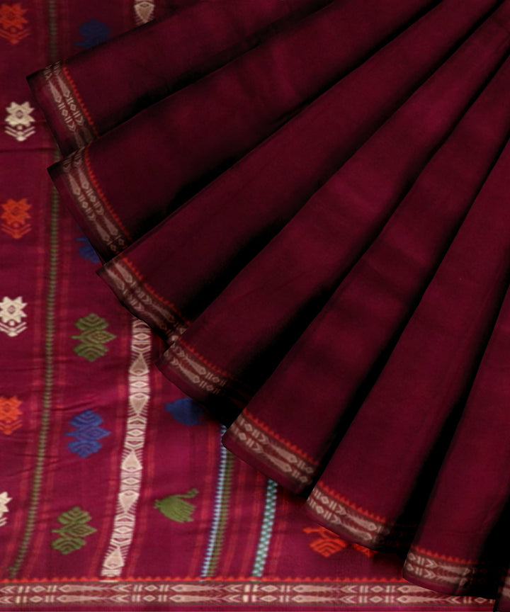 Purple purple cotton handloom sonepur saree