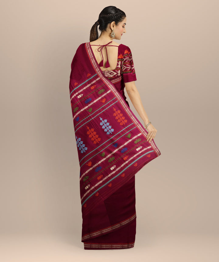 Purple purple cotton handloom sonepur saree