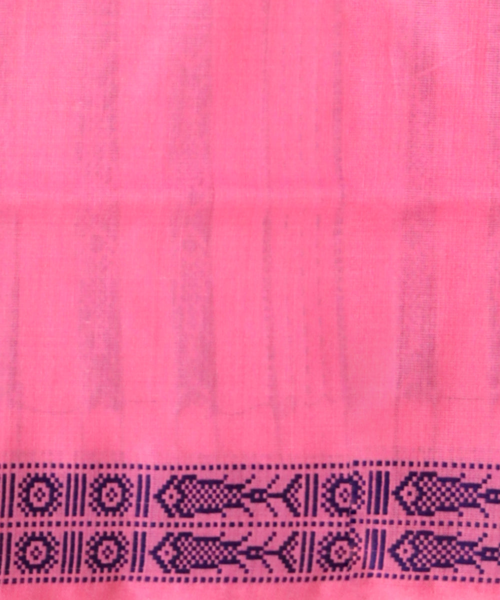 Dark pink cotton handloom sonepur saree