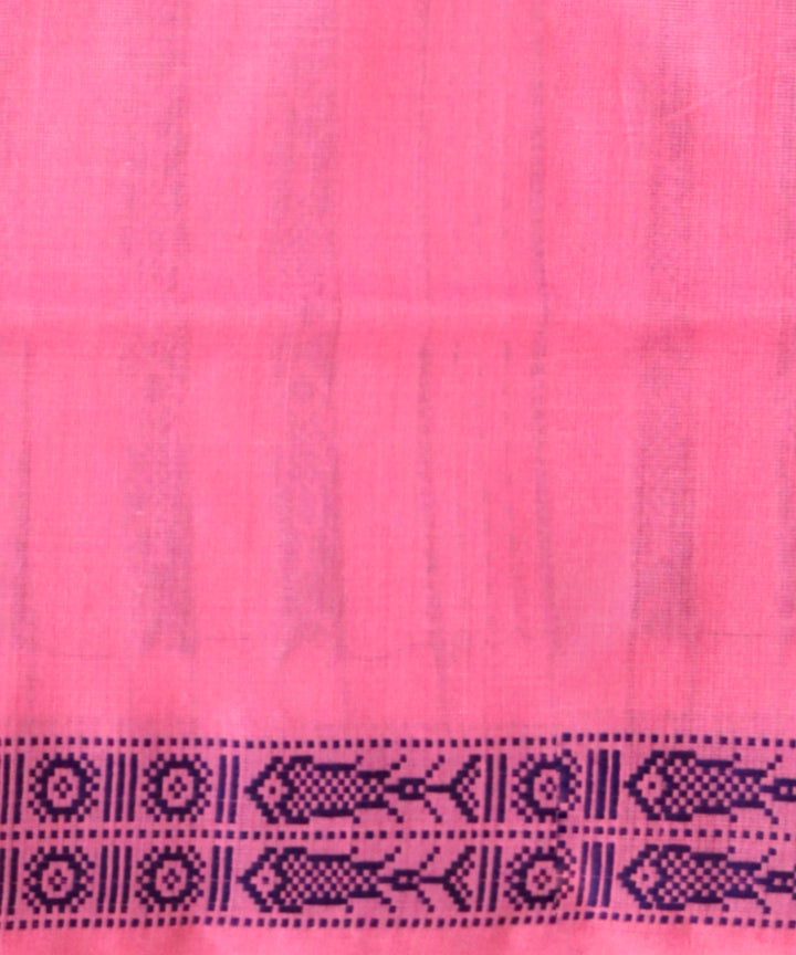 Dark pink cotton handloom sonepur saree
