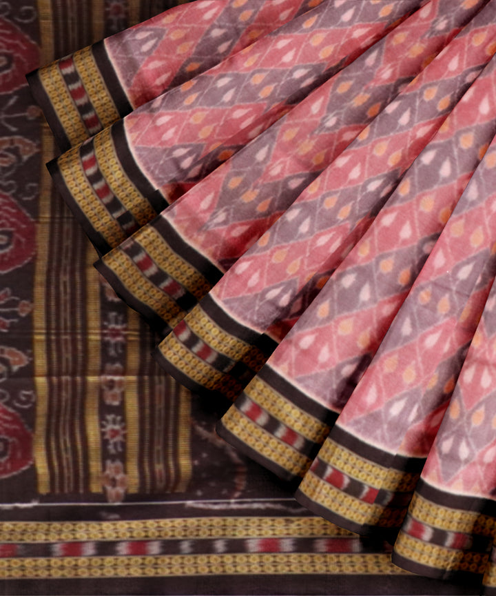 Multicolor bulgarian rose cotton handloom sambalpuri saree