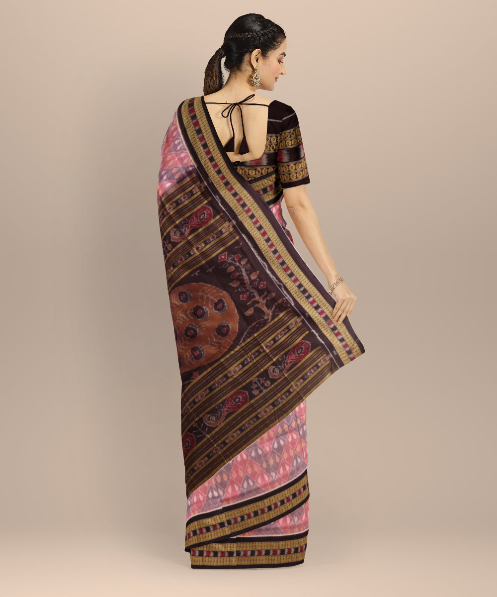 Multicolor bulgarian rose cotton handloom sambalpuri saree