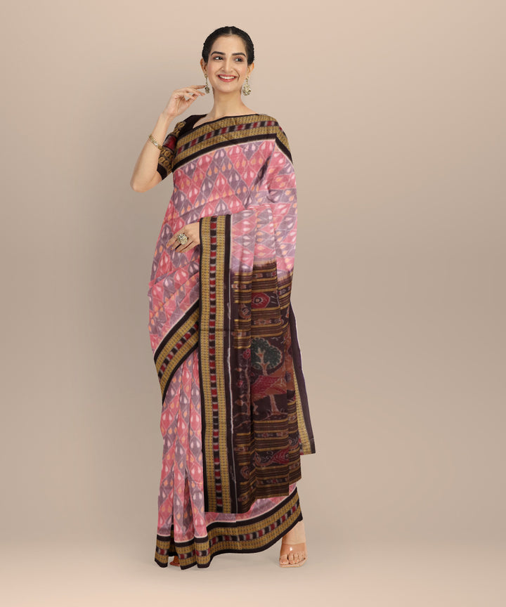 Multicolor bulgarian rose cotton handloom sambalpuri saree