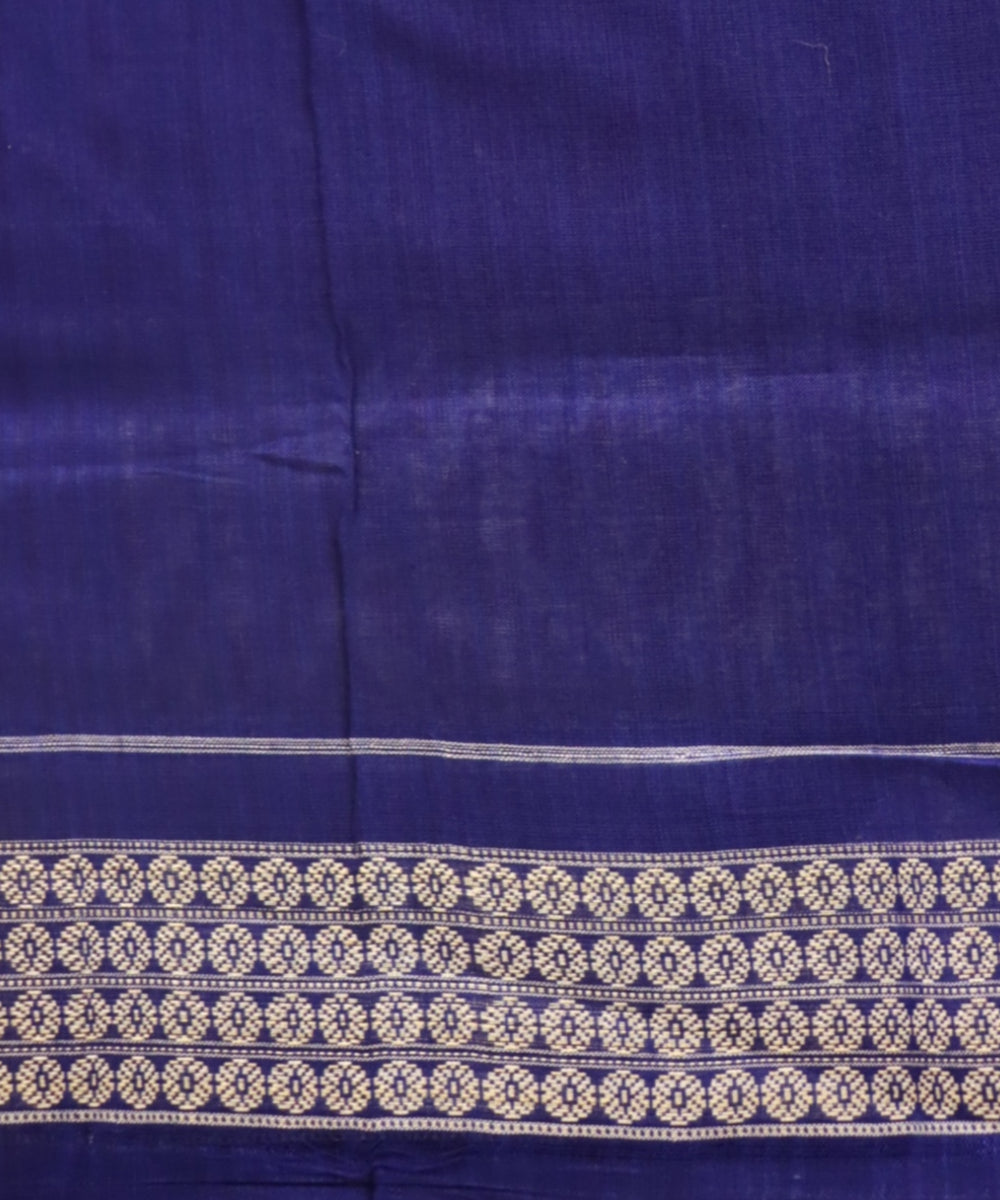 Purple dark blue cotton handloom sambalpuri saree