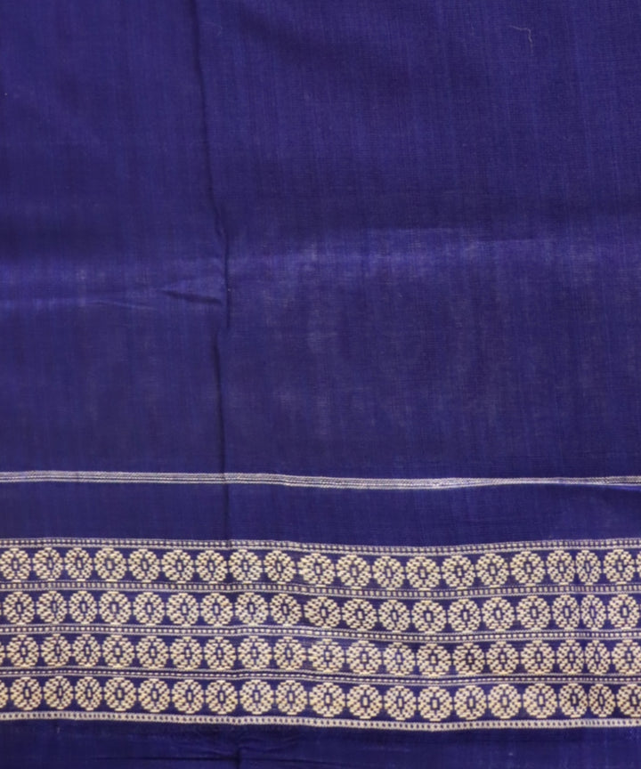 Purple dark blue cotton handloom sambalpuri saree