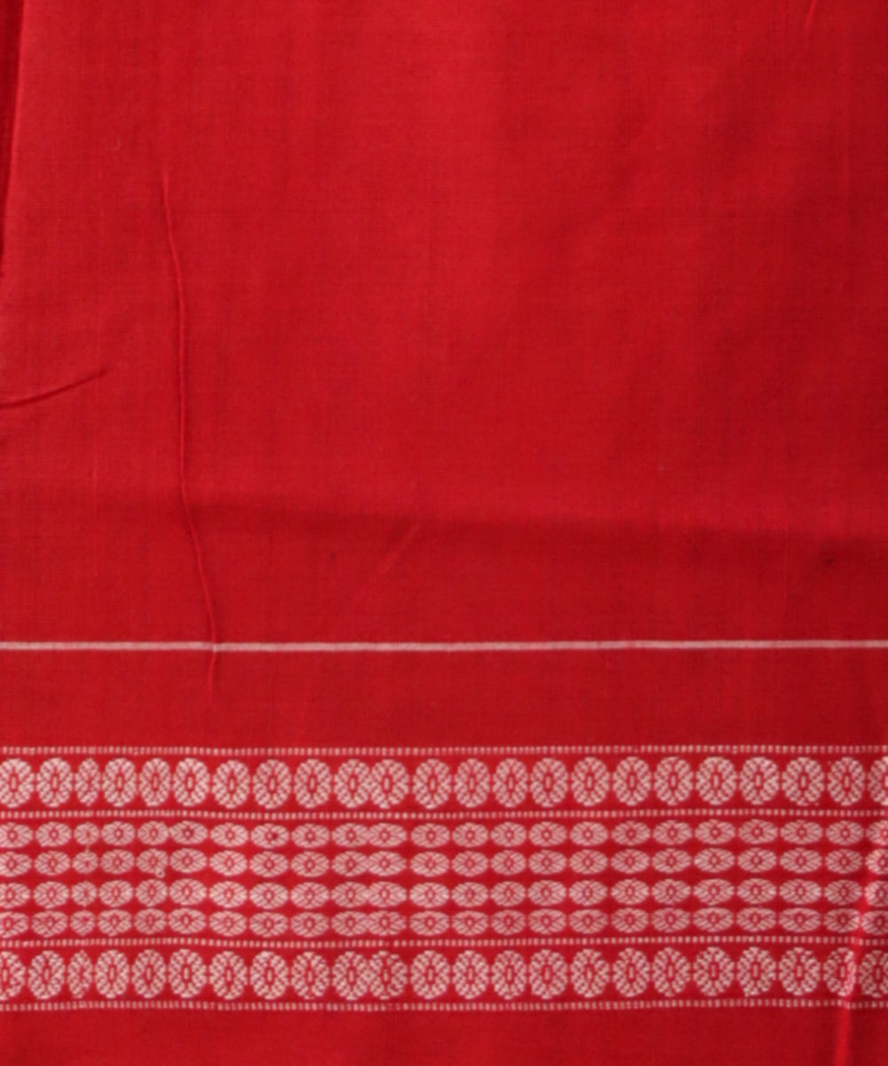 Navy blue dark red cotton handloom sambalpuri saree