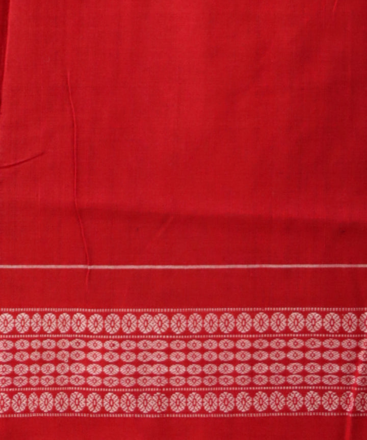 Navy blue dark red cotton handloom sambalpuri saree