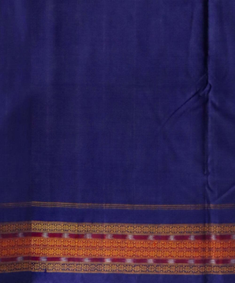 Cyan green dark blue cotton handloom sambalpuri saree