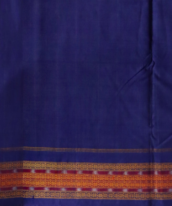 Cyan green dark blue cotton handloom sambalpuri saree