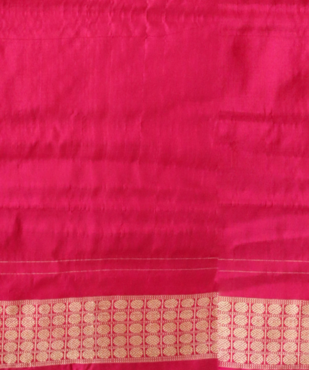 Beige bright pink silk handloom sambalpuri saree