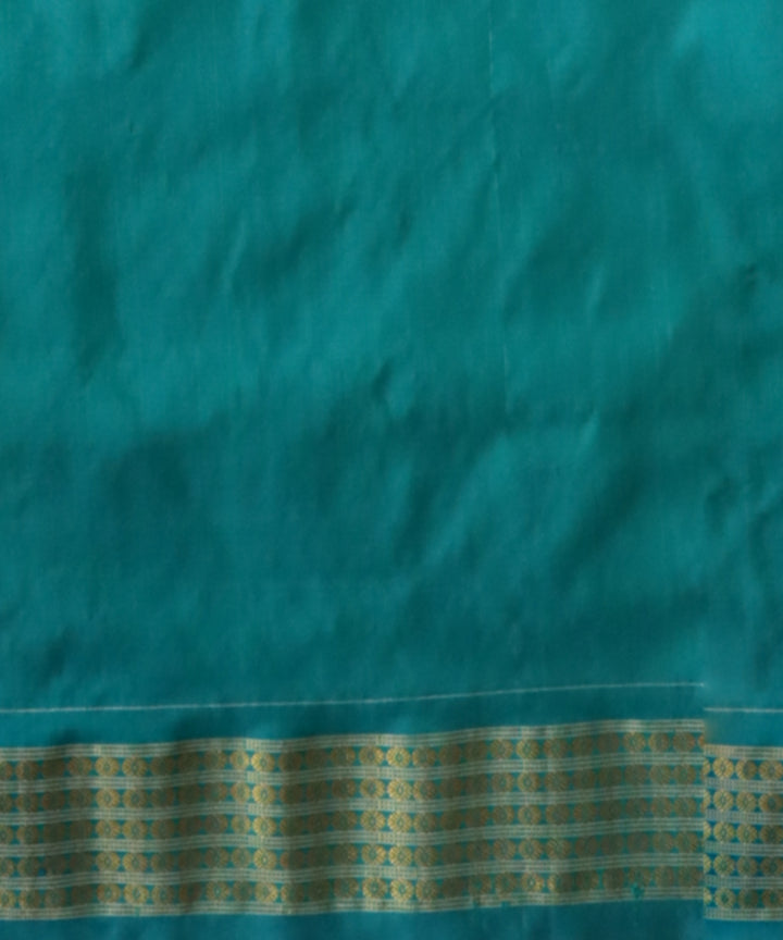 Coral Red & Dodger Blue Tissue Silk Sambalpuri Handloom Saree