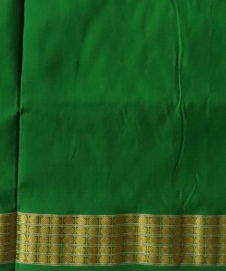 Pink Bright Green Silk Handloom Sambalpuri Saree