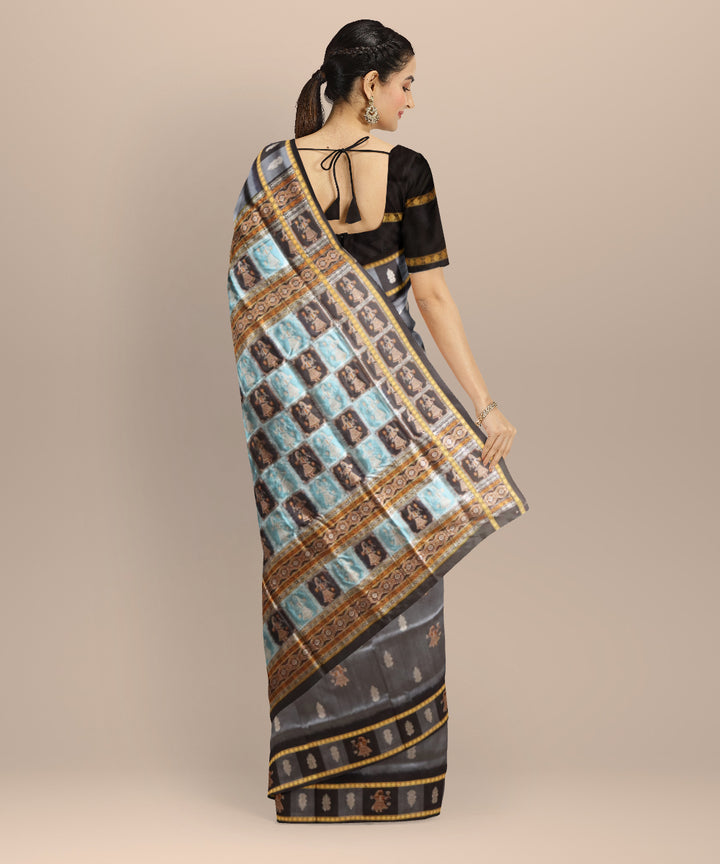 Grey Multicolour Silk Handloom Bomkai Saree