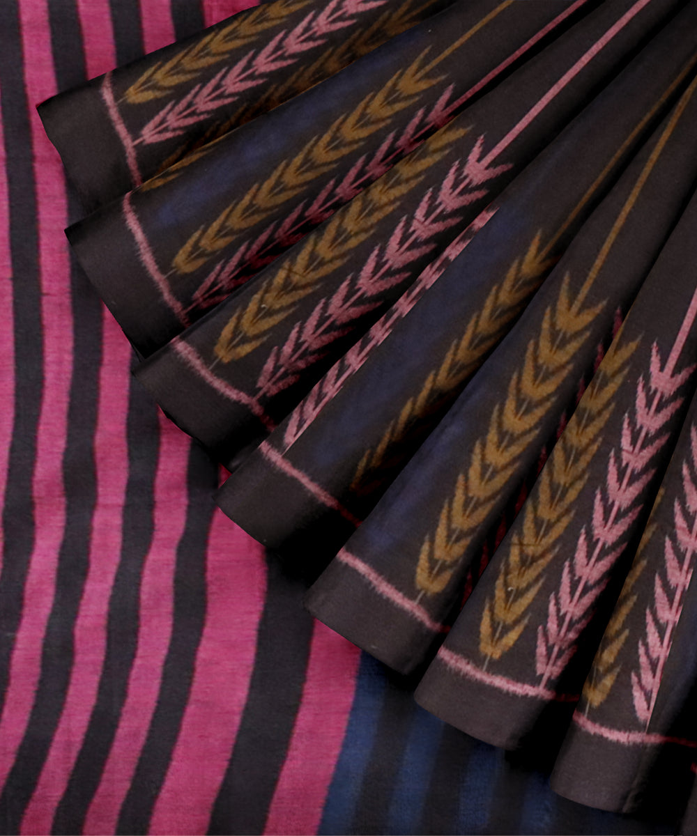 Black black cotton handloom nuapatna saree