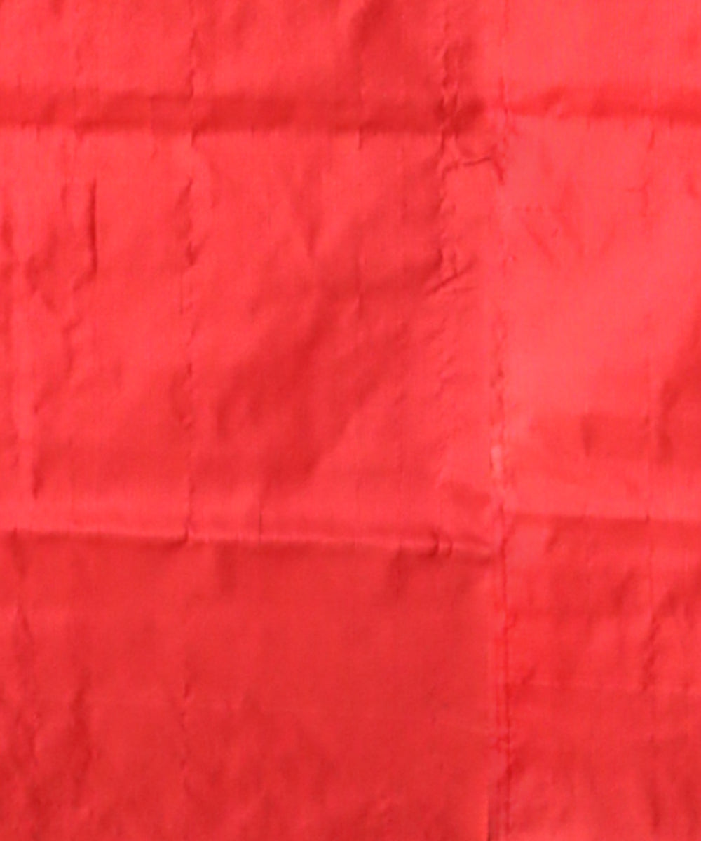 Dark Green Dark Red Silk Handloom Bomkai Saree 2