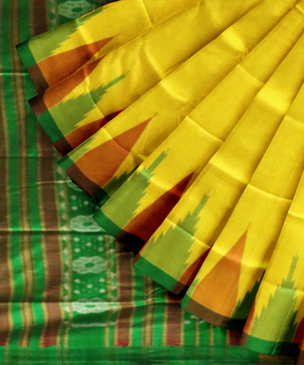 Yellow Multi Colour Silk Handloom Sambalpuri Saree 2
