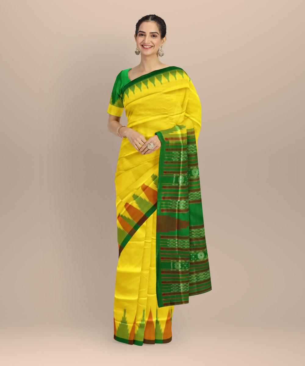 Yellow Multi Colour Silk Handloom Sambalpuri Saree 2