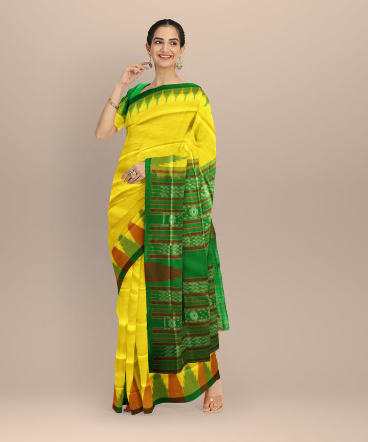 Yellow Multi Colour Silk Handloom Sambalpuri Saree 2