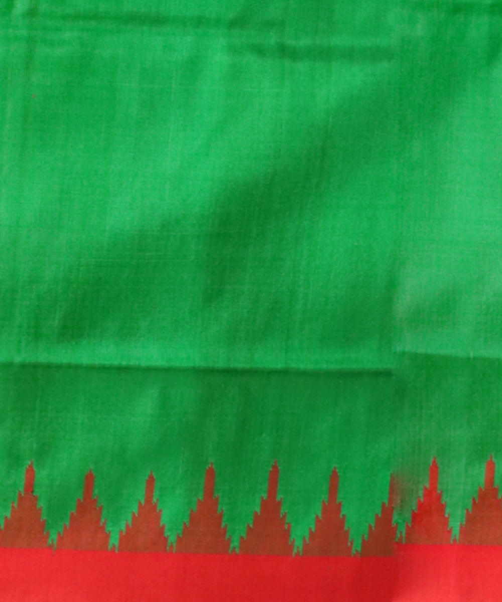 Red Dark Green Silk Handloom Sambalpuri Saree