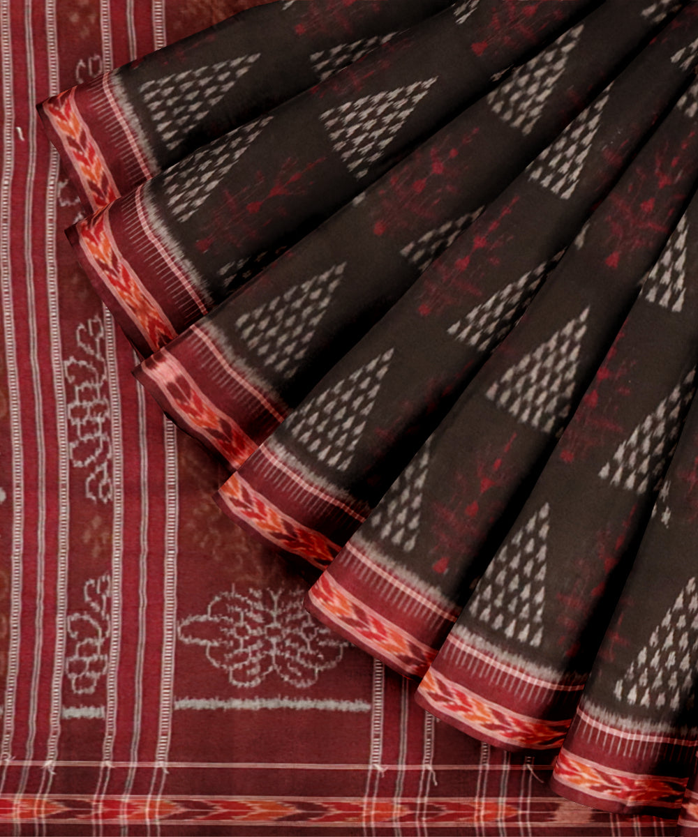 Black barn red cotton handloom nuapatna saree