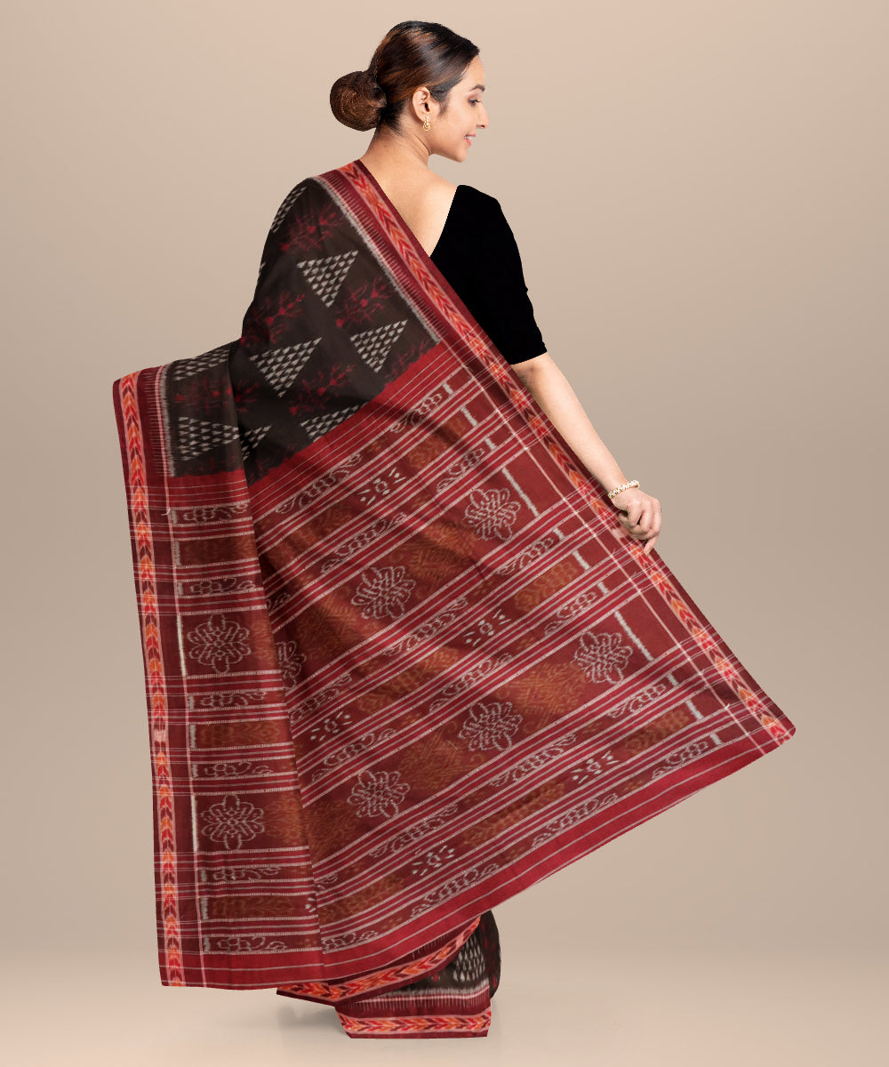 Black barn red cotton handloom nuapatna saree