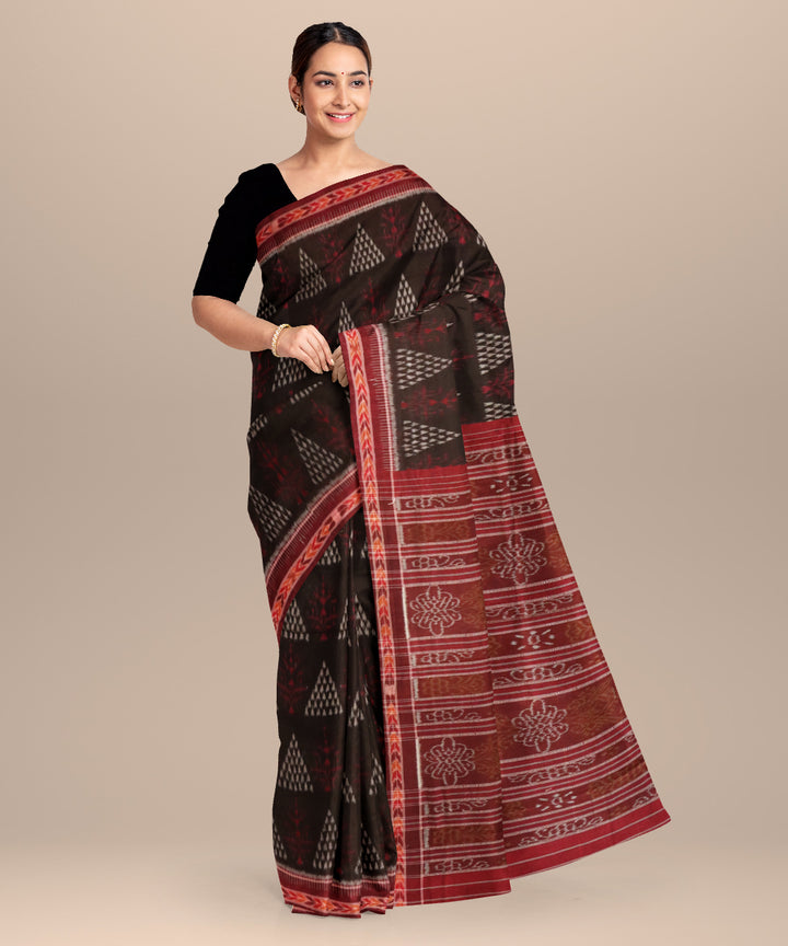 Black barn red cotton handloom nuapatna saree