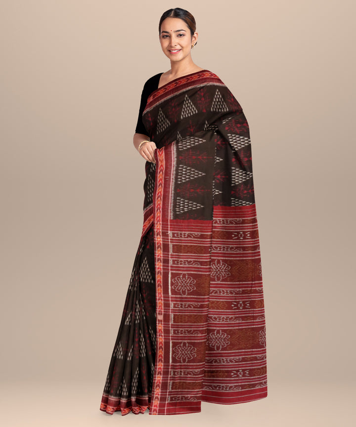 Black barn red cotton handloom nuapatna saree