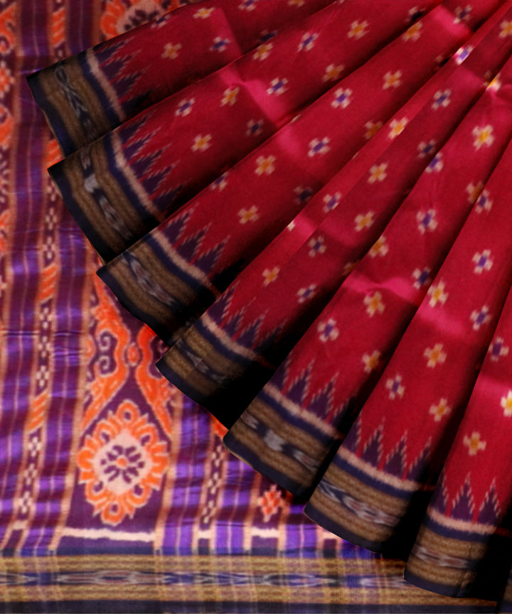 Pink Dark Blue Silk Handloom Khandua Saree 2